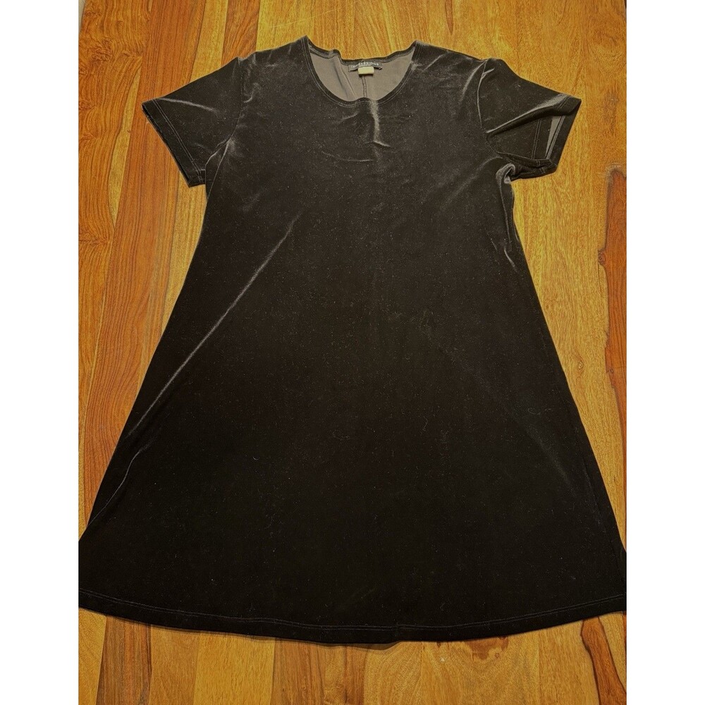 Impressions Workshop Black Velvet Dress 37” Short Sleeve 90s Witchy Gothic large